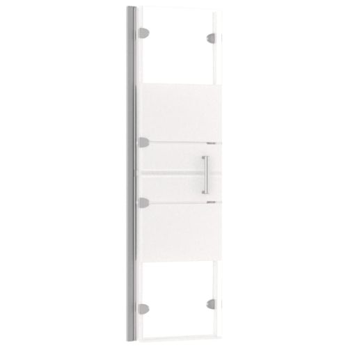 Сгъваем душ параван, ESG стъкло, 100x140 см, бял