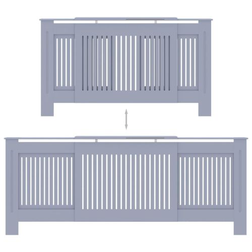 МДФ параван за радиатор, сив, 205 см