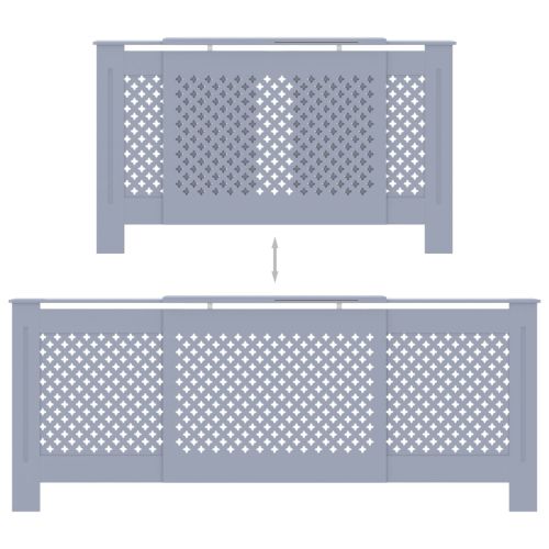 МДФ параван за радиатор, сив, 205 см