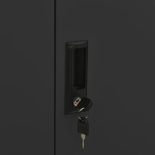 Офис шкаф, антрацит, 90x40x102 см, стомана