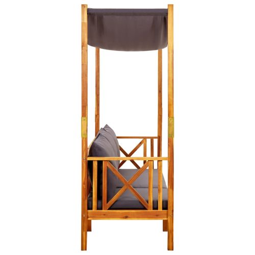 Градинска пейка със сенник, акациево дърво масив