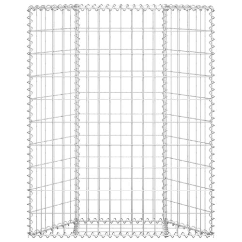 Габион повдигната леха трапец поцинкована стомана 80x20x100 см