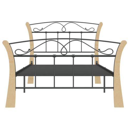Рамка за легло, черна, метал, 100x200 cм