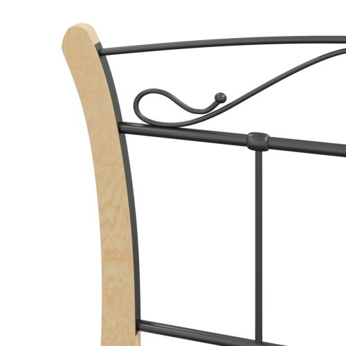 Рамка за легло, черна, метал, 100x200 cм