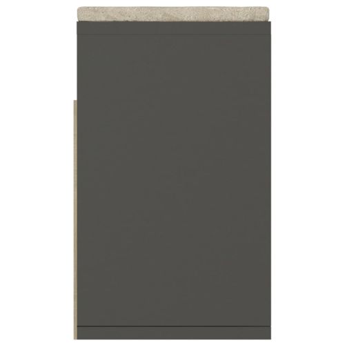 Пейка за обувки с подложка сива 104x30x49 см инженерно дърво