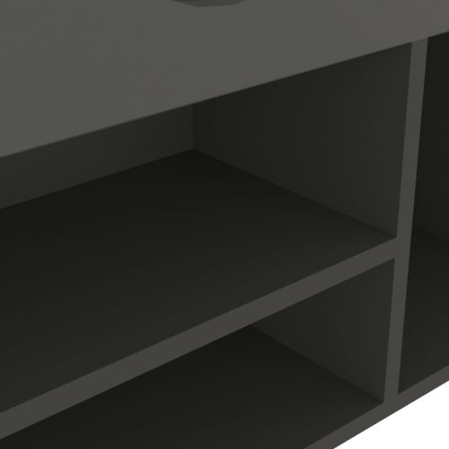 Пейка за обувки с подложка сива 104x30x49 см инженерно дърво