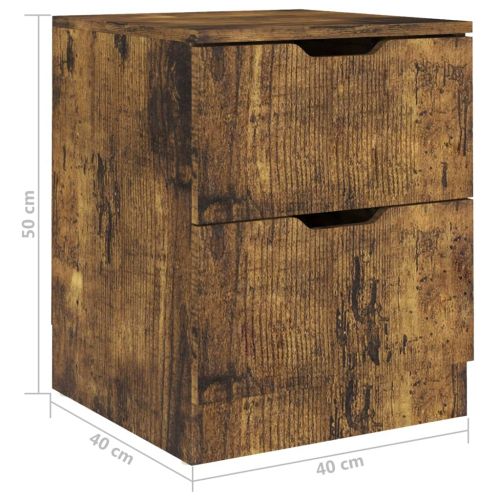 Нощни шкафчета 2 бр опушен дъб 40x40x50 см инженерно дърво