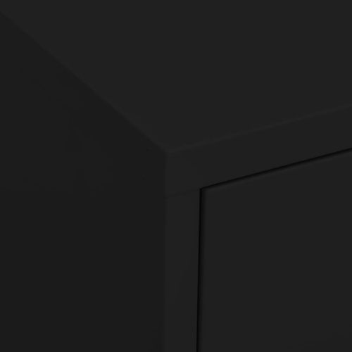 Шкаф за съхранение, черен, 80х35х101,5 см, стомана