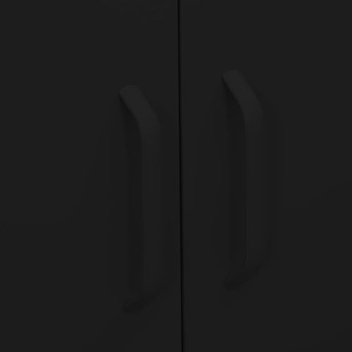 Шкаф за съхранение, черен, 80х35х101,5 см, стомана