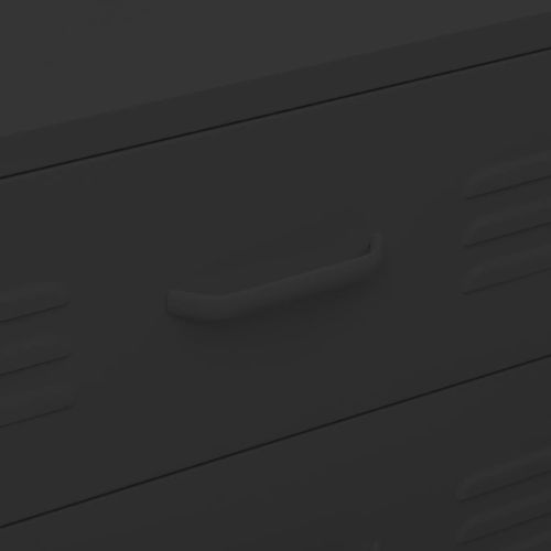 Шкаф с чекмеджета, черен, 80х35х101,5 см, стомана