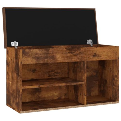 Пейка за обувки, опушен дъб, 80x30x47 см, инженерно дърво