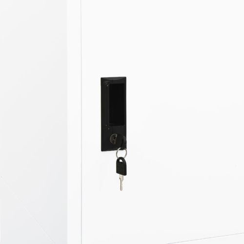 Гардероб, бял, 80x50x180 см, стомана