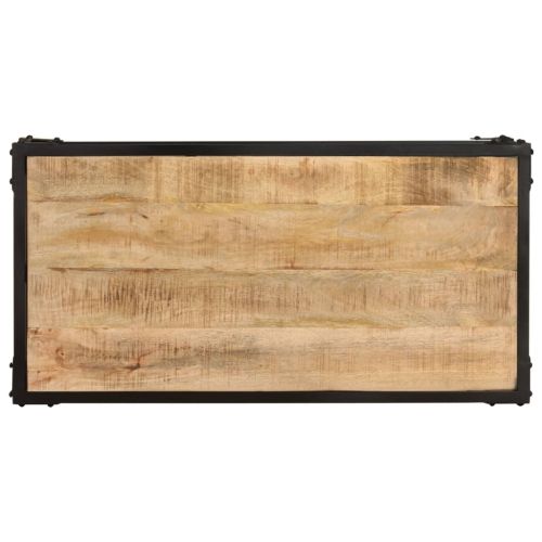 Маса за кафе, 90x45x35 см, грубо мангово дърво масив