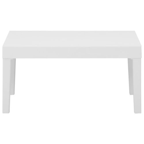 Градински лаундж комплект с възглавници 4 части пластмаса бял