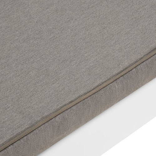 Градински лаундж комплект с възглавници 4 части пластмаса бял