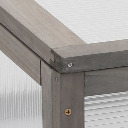 Повдигната леха с оранжерия, 110x54x120 см, ела масив