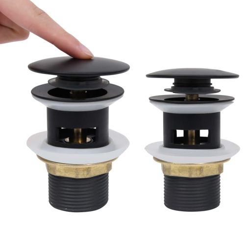 Сифон клик-клак с преливник, черен, 6,4x6,4x9,1 см