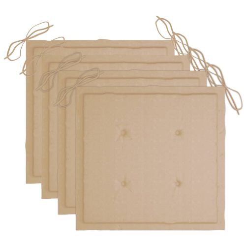 Градински столове с възглавници, 4 бр, сиви, акация масив