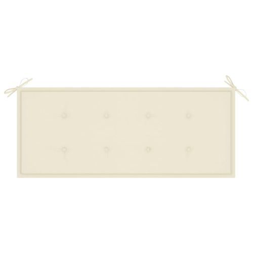 Стифираща градинска пейка с възглавница, 128,5 см, тик масив