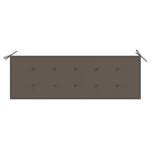 Стифираща градинска пейка с възглавница, 159 см, тик масив