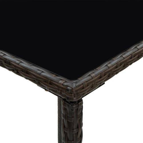 Градински бар комплект, 5 части, полиратан, кафяв