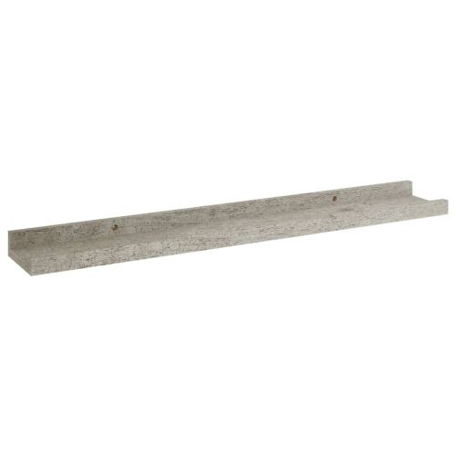 Стенни рафтове, 4 бр, бетонно сиви, 60x9x3 см
