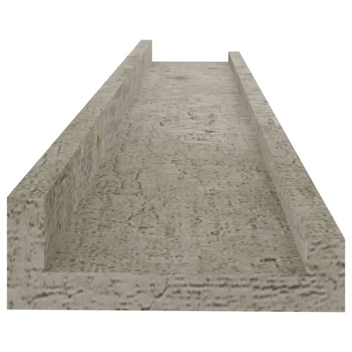 Стенни рафтове, 4 бр, бетонно сиви, 60x9x3 см