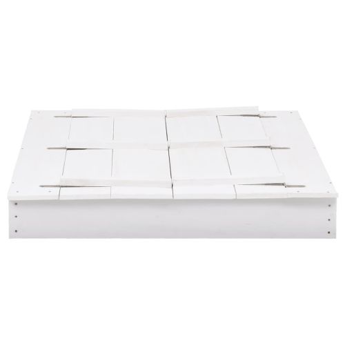 Пясъчник, чамова дървесина, бял, 95x90x15 см