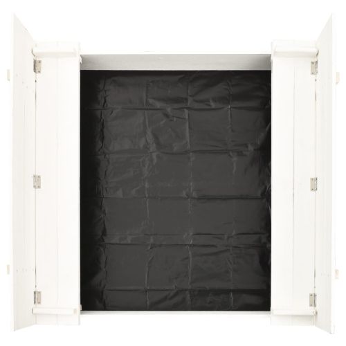 Пясъчник, чамова дървесина, бял, 95x90x15 см