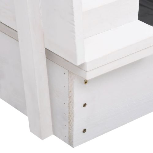 Пясъчник, чамова дървесина, бял, 95x90x15 см