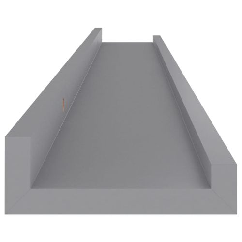 Стенни рафтове, 4 бр, сиви, 80x9x3 см