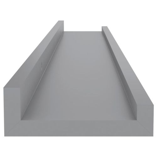 Стенни рафтове, 4 бр, сиви, 60x9x3 см