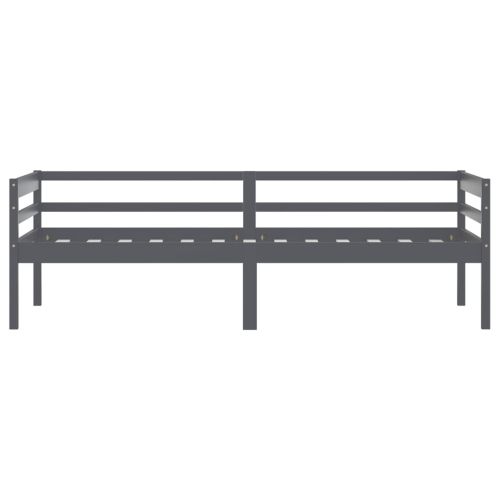 Рамка за легло, тъмносива, бор масив, 90x200 см