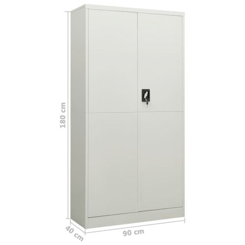 Заключващ се шкаф, светлосив, 90x40x180 см, стомана