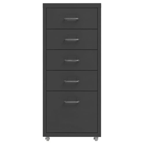 Мобилен офис шкаф, антрацит, 28x41x69 см, метал