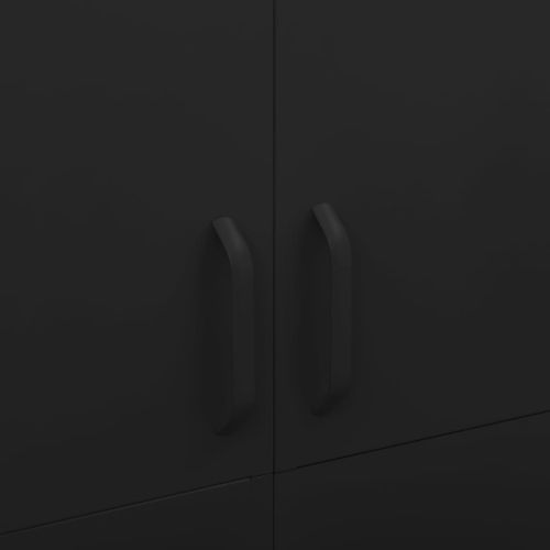 Гардероб, черен, 90x50x180 см, стомана