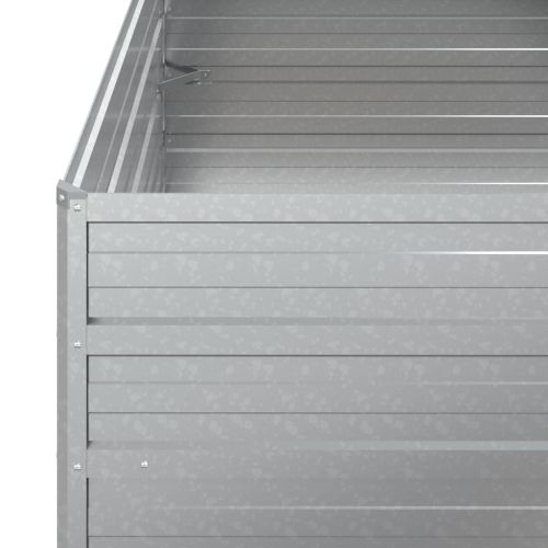 Повдигната градинска леха, 100x100x77 см, стомана, сребриста