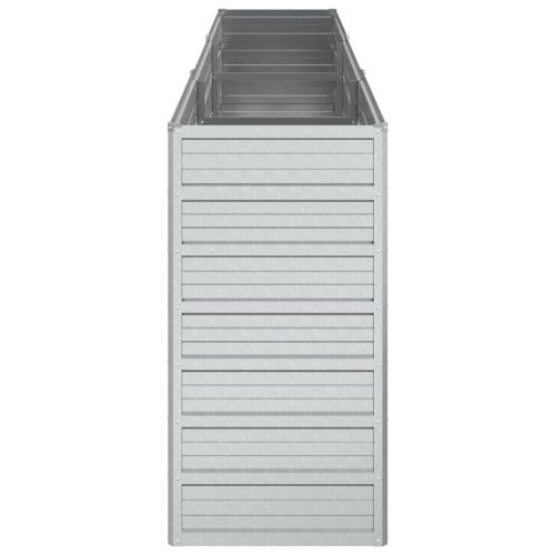 Повдигната градинска леха, 240x40x77 см, стомана, сребриста