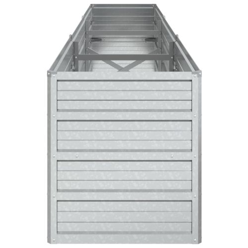 Повдигната градинска леха, 240x40x45 см, стомана, сребриста