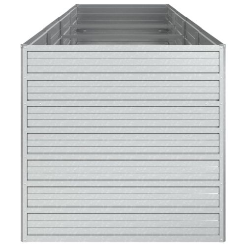 Повдигната градинска леха, 320x80x77 см, стомана, сребриста