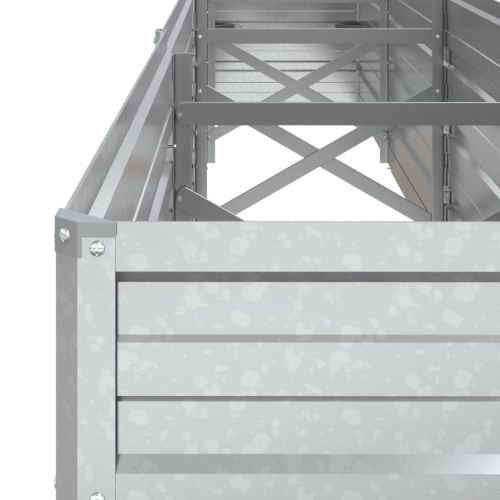 Повдигната градинска леха, 320x40x45 см, стомана, сребриста