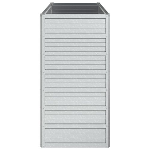 Повдигната градинска леха, 100x40x77 см, стомана, сребриста