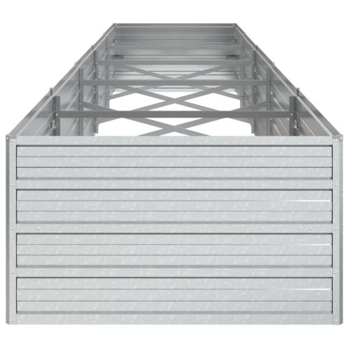 Повдигната градинска леха, 400x80x45 см, стомана, сребриста