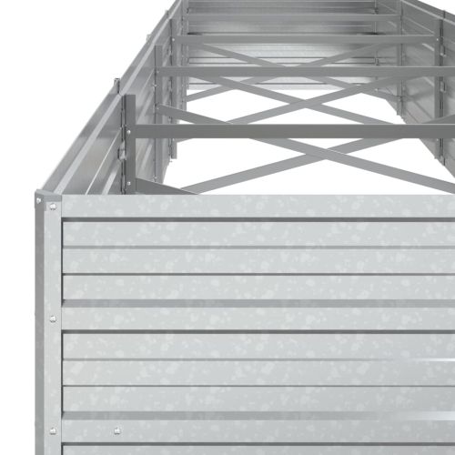 Повдигната градинска леха, 400x80x45 см, стомана, сребриста