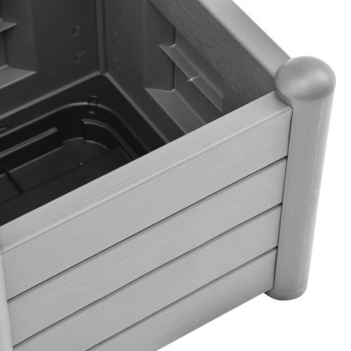 Градински сандък с пергола, 43x43x142 см, РР, сив камък