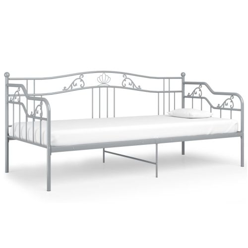 Рамка за разтегателен диван, сива, метал, 90x200 см