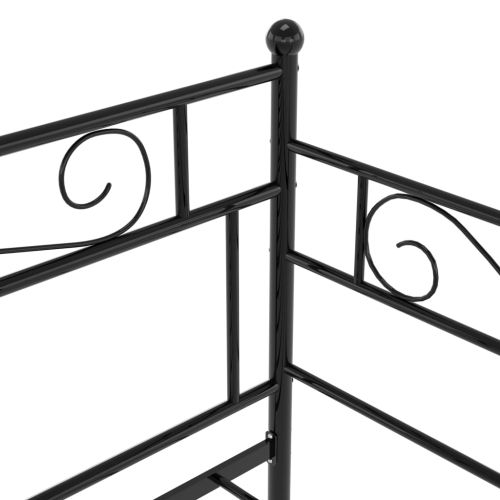 Рамка за легло, разтегателен диван, черна, метал, 90x200 см