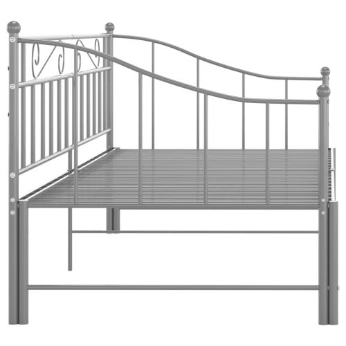 Рамка за легло, разтегателен диван, сива, метал, 90x200 см