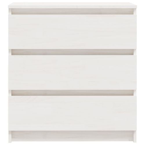 Нощни шкафчета, 2 бр, бели, 60x36x64 см, бор масив