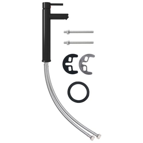 Смесител за баня, черен, 12х30 см